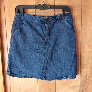 White Stag Denim Skort Women Size 6 Blue Jean Skirt Shorts Cotton Spandex Casual